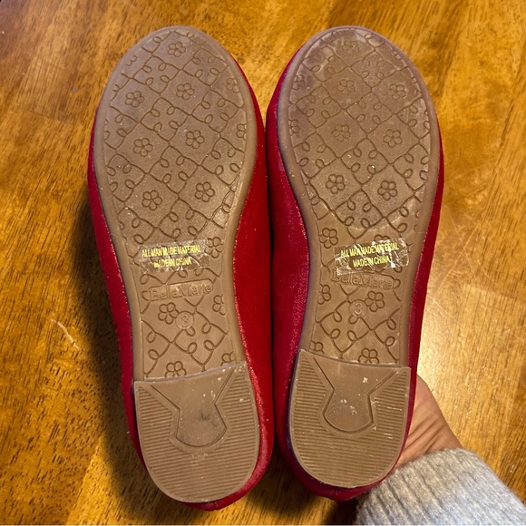 Bella Marie “Dana” Red Shimmer Ballet Flats | Size 3 - Picture 6 of 17